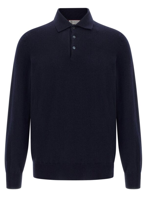 Blue Cashmere Polo Shirt
