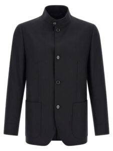 Black Cashmere Full-Length Jacket