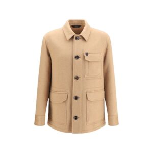 Beige Cashmere Leather Jacket
