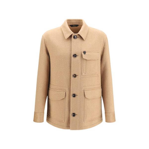 Beige Cashmere Leather Jacket