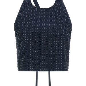 Blue Polyester Tank Tops