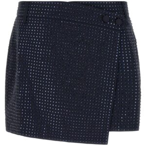 Blue Polyester Long Skirt