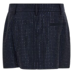 Blue Polyester Long Skirt