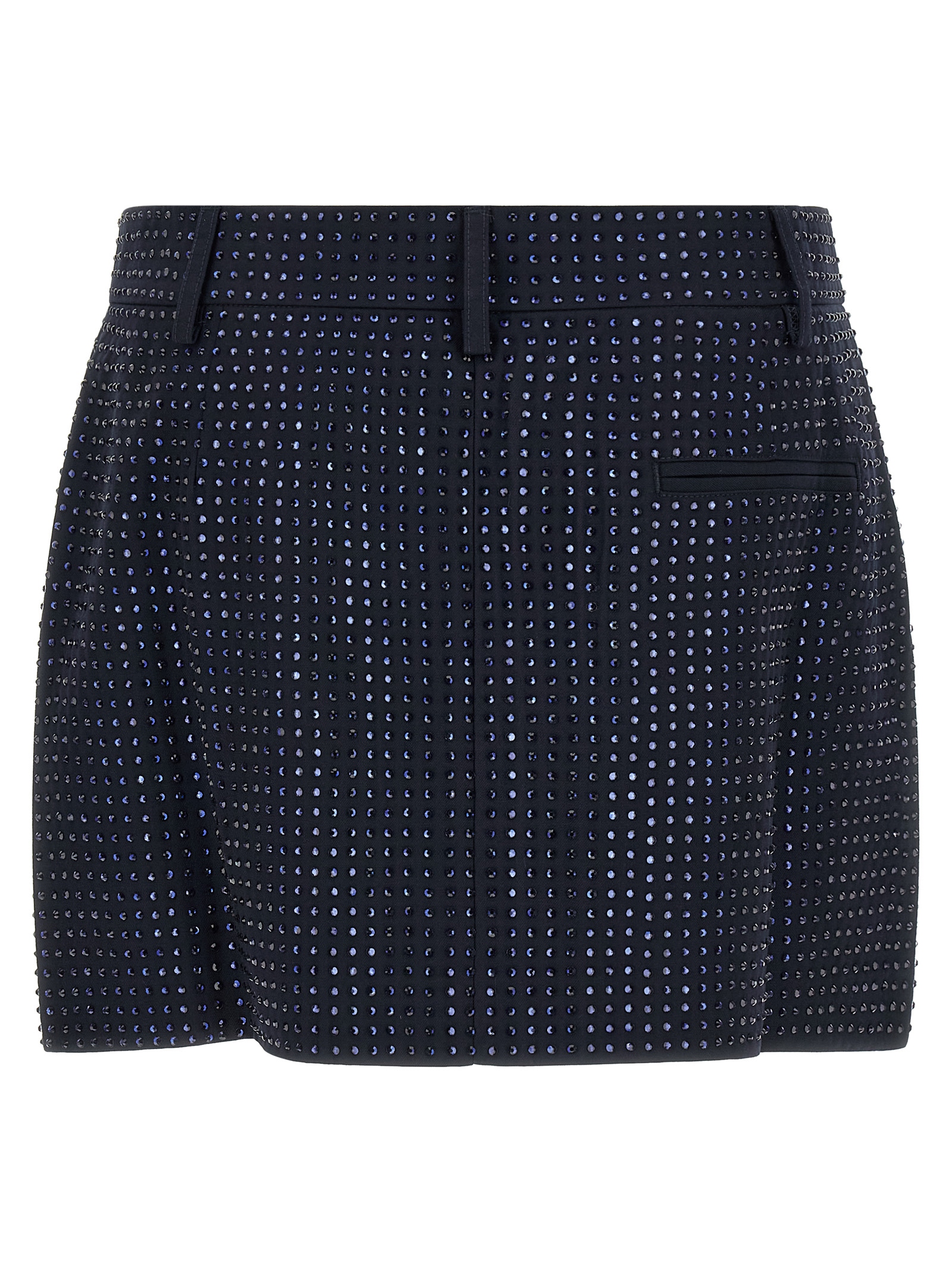Blue Polyester Long Skirt