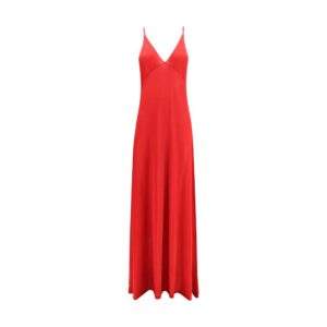 Red Silk Casual Dress