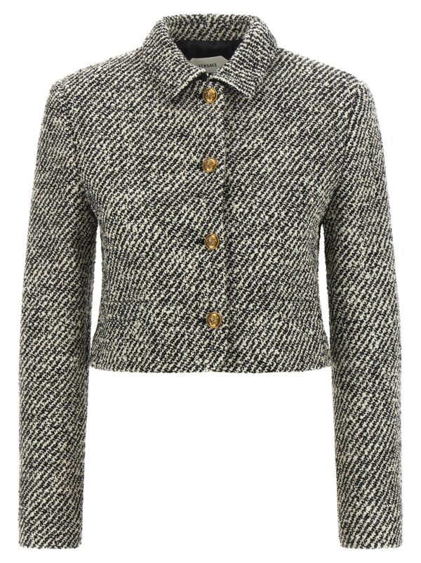 Bicolor Virgin Wool Full-Length Jacket