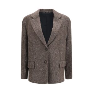 Brown Wool Oves Aries Biker Jacket