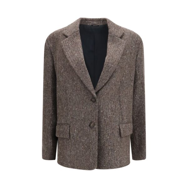 Brown Wool Oves Aries Biker Jacket