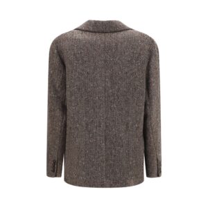 Brown Wool Oves Aries Biker Jacket