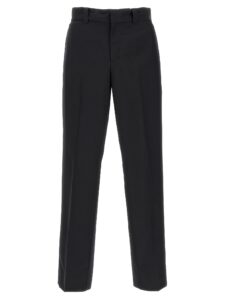 Black Virgin Wool Casual Pants