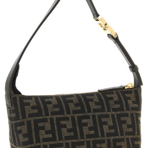 Brown Polyester Clutch Bag