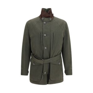 Bicolor Cotton Full Length Jacket