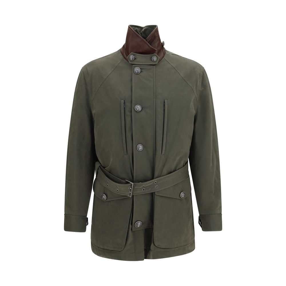 Bicolor Cotton Full Length Jacket
