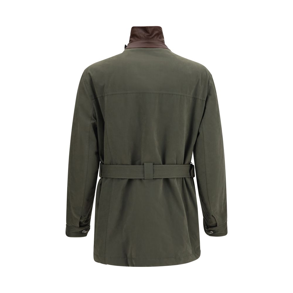 Bicolor Cotton Full Length Jacket
