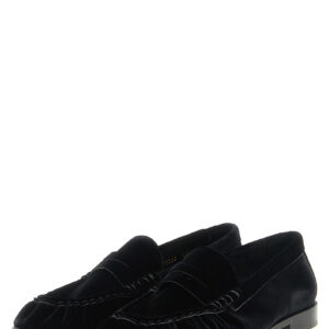 Black Viscose Slip On Loafers