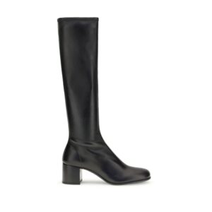 Black Rubber High Heel Boots
