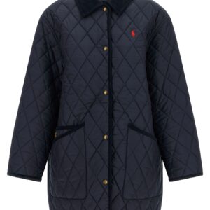 Blue Polyester Full Length Jacket