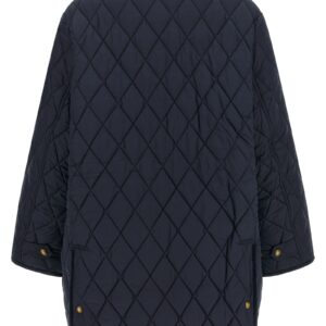 Blue Polyester Full Length Jacket