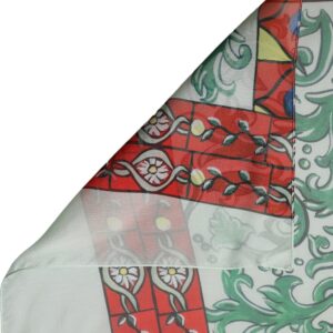 Multicolor Silk Printed Square Foulard Scarf