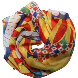 Multicolor Silk Carretto Foulard Scarf