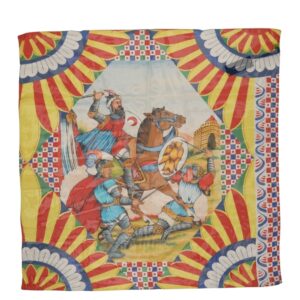 Multicolor Silk Carretto Foulard Scarf