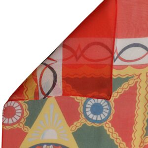 Multicolor Silk Printed Square Foulard Scarf