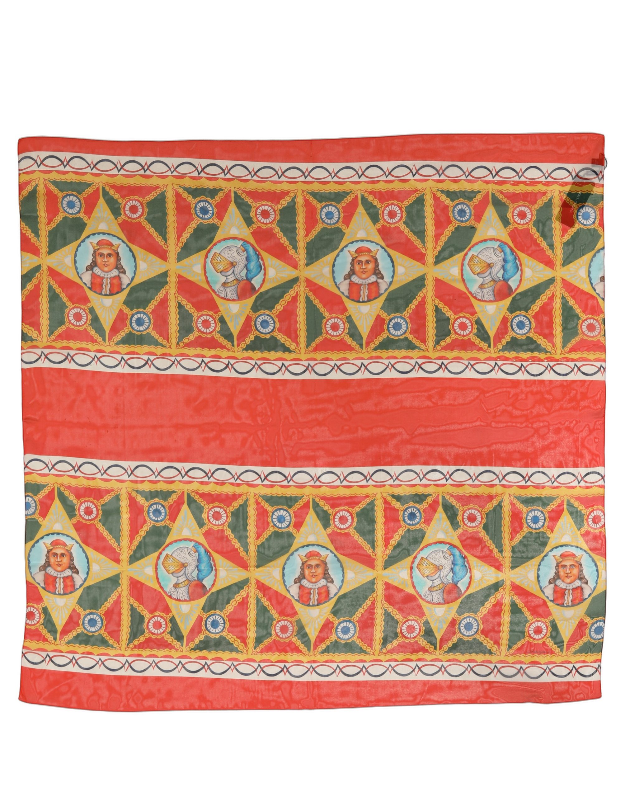 Multicolor Silk Printed Square Foulard Scarf
