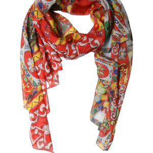 Multicolor Silk Printed Shawl Stole Scarf