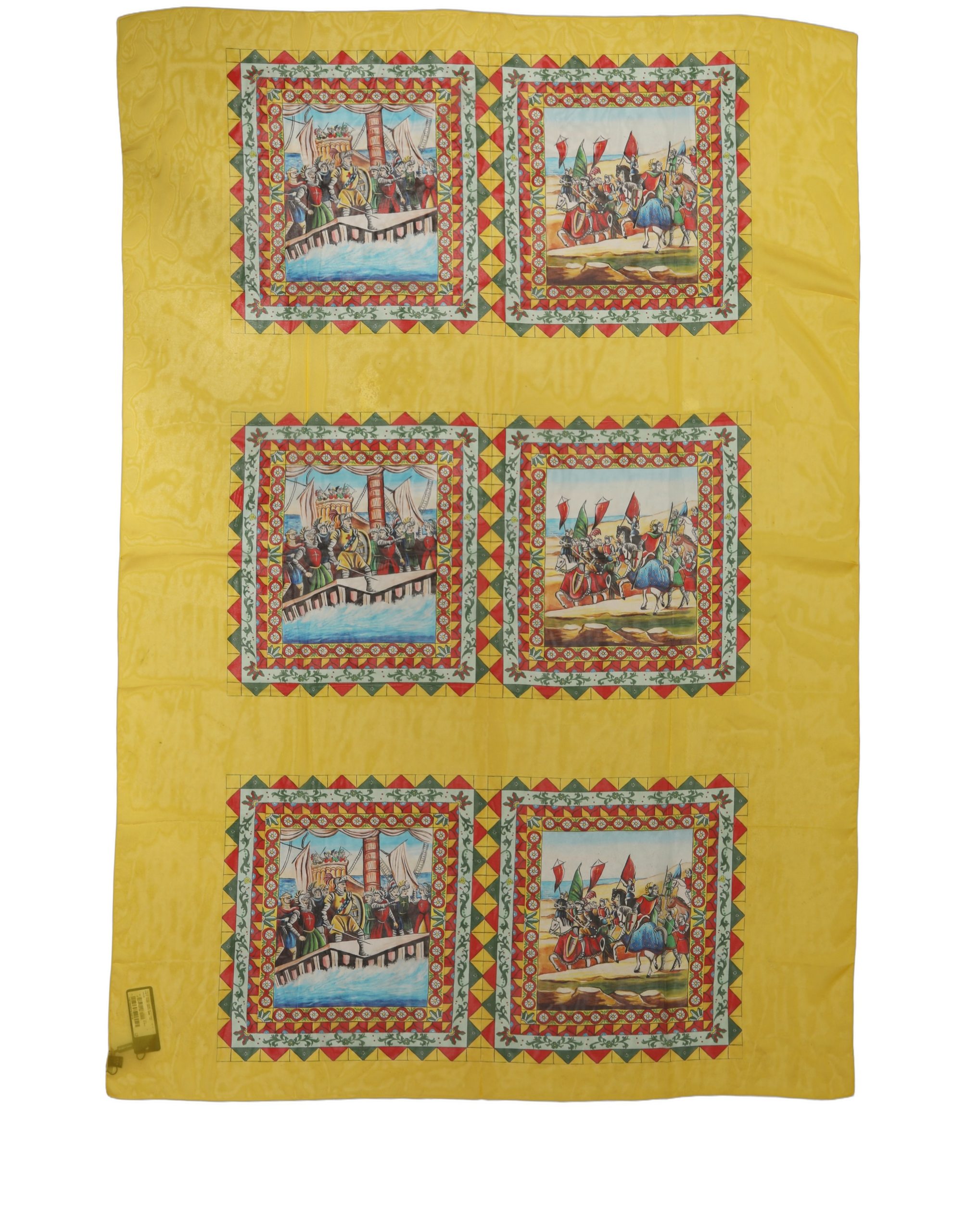 Yellow Silk Printed Shawl Stole Scarf