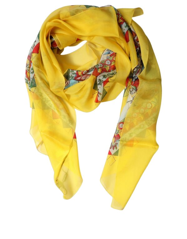 Yellow Silk Printed Shawl Stole Scarf