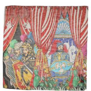 Multicolor Silk Printed Square Foulard Scarf