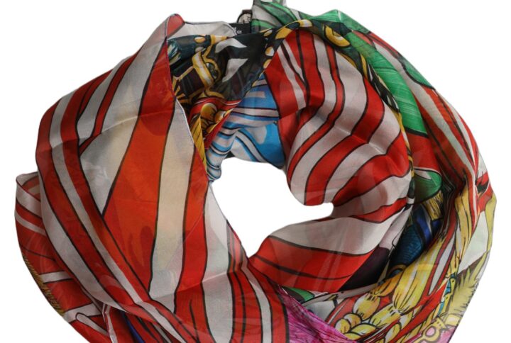 Yellow Silk Printed Shawl Stole Scarf