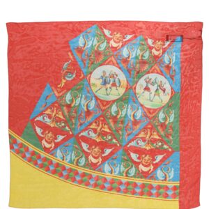 Multicolor Silk Printed Square Foulard Scarf