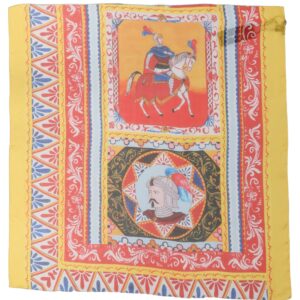 Multicolor Silk Printed Square Foulard Scarf