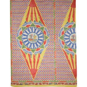 Multicolor Silk Carretto Print Stole Scarf