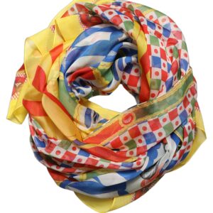 Multicolor Silk Carretto Print Stole Scarf
