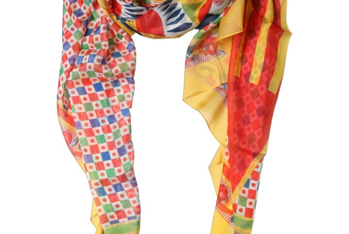 Multicolor Silk Printed Shawl Stole Scarf