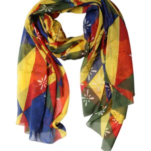 Multicolor Silk Printed Shawl Stole Scarf