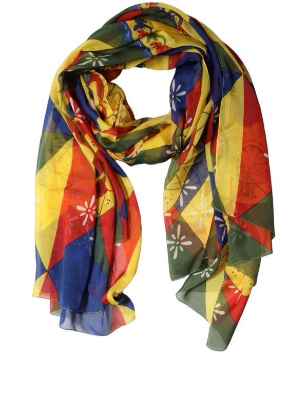 Multicolor Silk Printed Shawl Stole Scarf