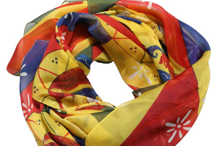 Multicolor Silk Printed Shawl Stole Scarf