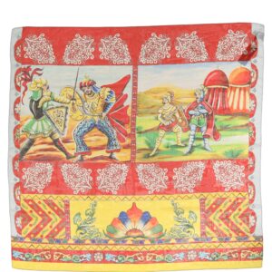 Multicolor Silk Printed Square Foulard Scarf