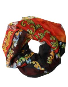 Multicolor Silk Printed Square Foulard Scarf