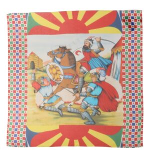 Multicolor Silk Printed Square Foulard Scarf