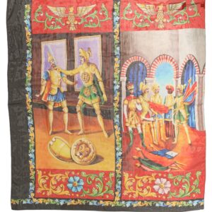 Multicolor Silk Printed Square Foulard Scarf