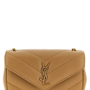 Beige Lamb Leather Crossbody Bag