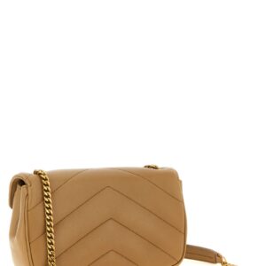 Beige Lamb Leather Crossbody Bag