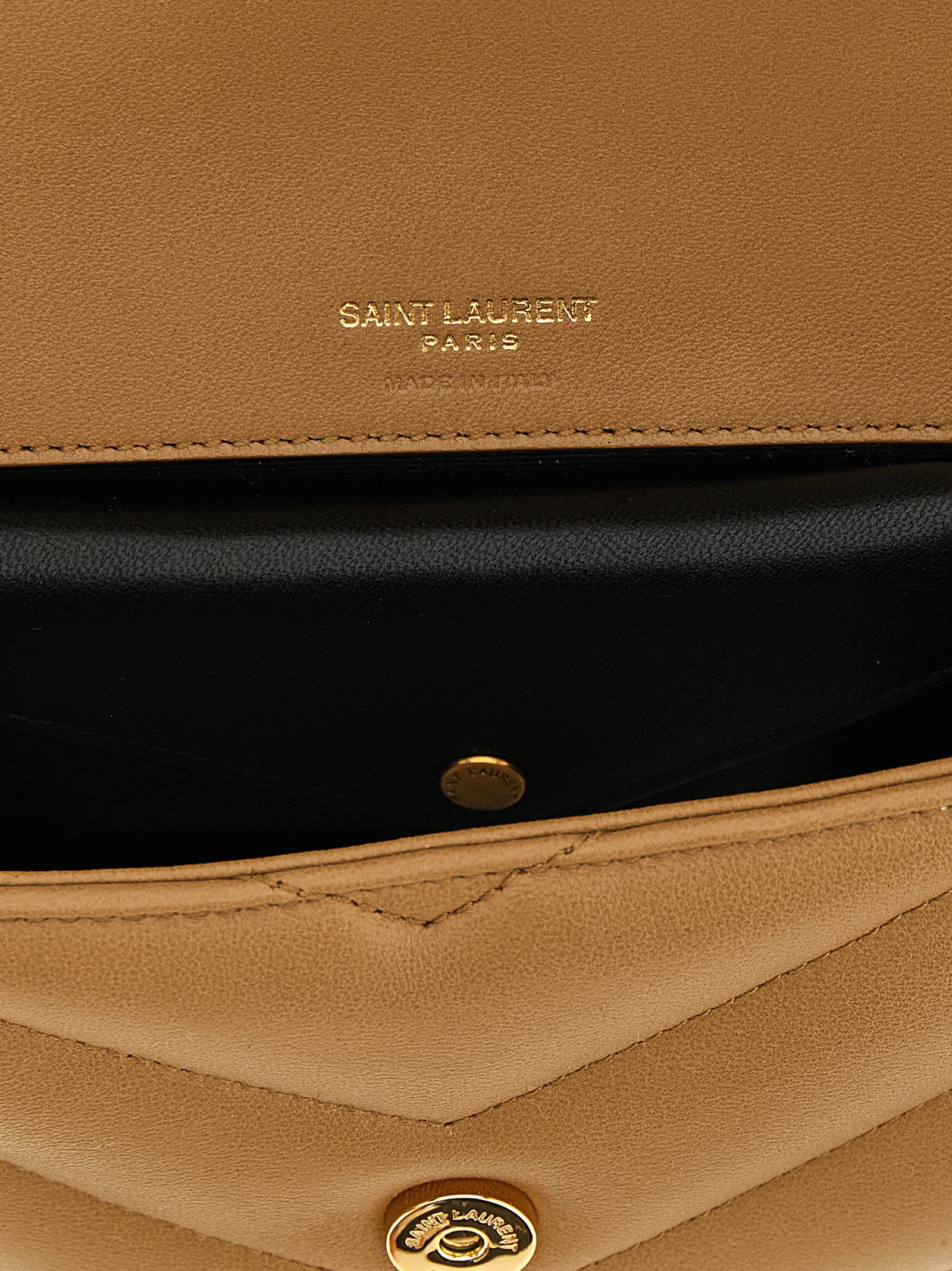 Beige Lamb Leather Crossbody Bag