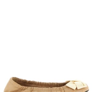 Beige Calfskin Ballet Flats