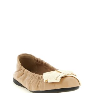 Beige Calfskin Ballet Flats