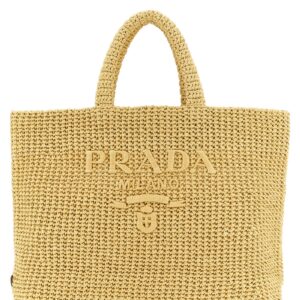 Beige Raffia Tote Bag